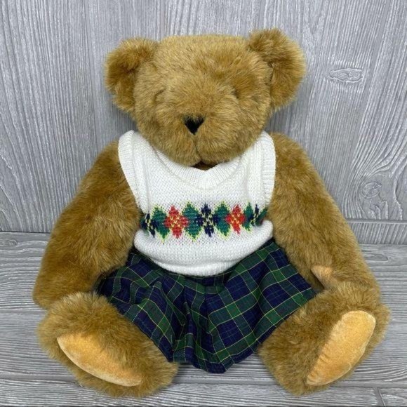 15“ Vermont teddy bear with clothes light brown needs repair arm is off - Picture 2 of 13